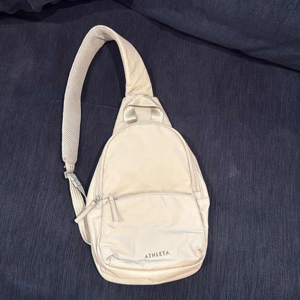 Athleta light grey/off white Sling Bag